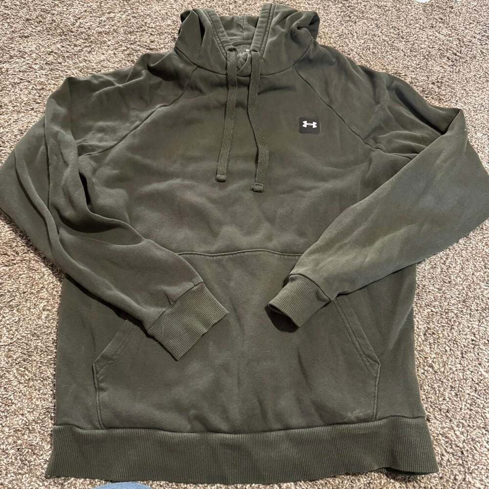 Under Armour ColdGear Fleece Hoodie, Olive Green, Men's Small - Outdoor Wear